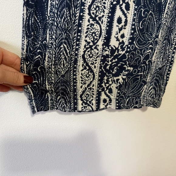 BOCABAY Blue pull on crop pants elastic waistband drawstring 2 pockets size‎ PM - Picture 4 of 7